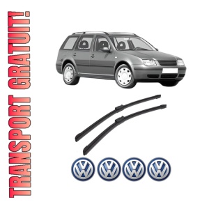 Set stergatoare auto Volkswagen BORA Variant (1J6) din 1999-2005, pentru parbriz auto, 2 bucati, Bosch Aerotwin, din cauciuc siliconat rezistent, 4 Stickere Auto Volkswagen