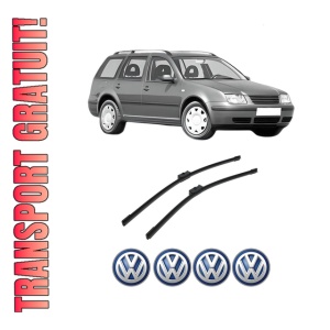 Set stergatoare auto Volkswagen BORA Variant (1J6) din 1999-2005, pentru parbriz auto, 2 bucati, Bosch Aerotwin, din cauciuc siliconat rezistent, 4 Stickere Auto Volkswagen