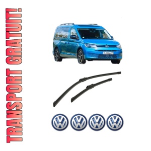 Set stergatoare auto Volkswagen CADDY CALIFORNIA V Camper (SBB, SBJ) din 2020-2024, pentru parbriz auto, 2 bucati, Bosch Aerotwin, din cauciuc siliconat rezistent, 4 Stickere Auto Volkswagen