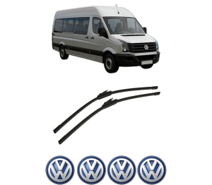 Set stergatoare auto Volkswagen CRAFTER 30-35 Bus (2E_) din 2006-2016, pentru parbriz auto, 2 bucati, Bosch Aerotwin, din cauciuc siliconat rezistent, 4 Stickere Auto Volkswagen - Img 2