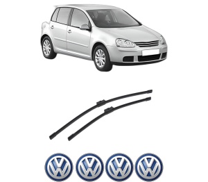 Set stergatoare auto Volkswagen GOLF V (1K1) din 2003-2009, pentru parbriz auto, 2 bucati, Bosch Aerotwin, din cauciuc siliconat rezistent, 4 Stickere Auto Volkswagen - Img 2