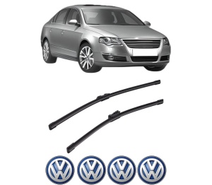 Set stergatoare auto Volkswagen PASSAT B6 (3C2) din 2005-2010, pentru parbriz auto, 2 bucati, Bosch Aerotwin, din cauciuc siliconat rezistent, 4 Stickere Auto Volkswagen - Img 2