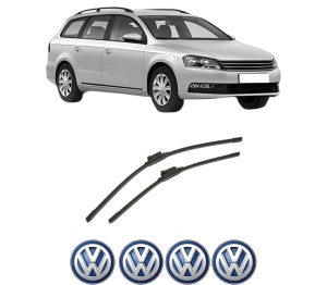 Set stergatoare auto Volkswagen PASSAT B7 Variant (365) din 2010-2015, pentru parbriz auto, 2 bucati, Bosch Aerotwin, din cauciuc siliconat rezistent, 4 Stickere Auto Volkswagen - Img 2
