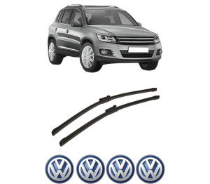 Set stergatoare auto Volkswagen TIGUAN (5N_) din 2007-2018, pentru parbriz auto, 2 bucati, Bosch Aerotwin, din cauciuc siliconat rezistent, 4 Stickere Auto Volkswagen - Img 2