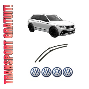 Set stergatoare auto Volkswagen TIGUAN (CT1) din 2023-2024, pentru parbriz auto, 2 bucati, Bosch Aerotwin, din cauciuc siliconat rezistent, 4 Stickere Auto Volkswagen