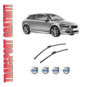 Set stergatoare auto VOLVO C30 (533) din 2006-2012, pentru parbriz auto, 2 bucati, Bosch Aerotwin Multi, din cauciuc siliconat rezistent, 4 Stickere Auto VOLVO