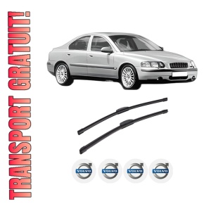 Set stergatoare auto VOLVO S60 I (384) din 2000-2010, pentru parbriz auto, 2 bucati, Bosch Aerotwin Retrofit, din cauciuc siliconat rezistent, 4 Stickere Auto VOLVO