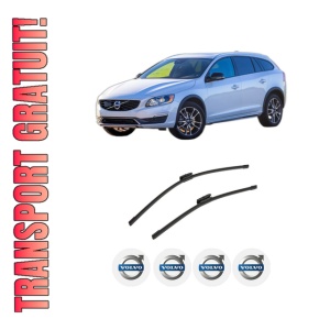 Set stergatoare auto VOLVO V60 I Cross Country (157) din 2015-2018, pentru parbriz auto, 2 bucati, Bosch Aerotwin Multi, din cauciuc siliconat rezistent, 4 Stickere Auto VOLVO
