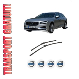 Set stergatoare auto VOLVO V90 II Estate (235) din 2016-2022, pentru parbriz auto, 2 bucati, Bosch Aerotwin, din cauciuc siliconat rezistent, 4 Stickere Auto VOLVO
