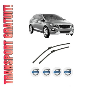 Set stergatoare auto VOLVO XC60 I SUV (156) din 2008-2017, pentru parbriz auto, 2 bucati, Bosch Aerotwin, din cauciuc siliconat rezistent, 4 Stickere Auto VOLVO