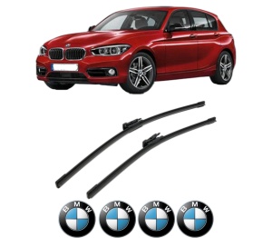 Set stergatoare BMW Seria 1 (F20) din 2011-2019, pentru parbriz auto, 2 bucati, Bosch Aerotwin, din cauciuc siliconat rezistent, 4 Stickere Auto BMW Seria v52761