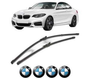 Set stergatoare BMW Seria 2 Coupe (G42, G87) din 2021-2024, pentru parbriz auto, 2 bucati, Valeo Silencio Xtrm, din cauciuc siliconat rezistent, 4 Stickere Auto BMW Seria v38826