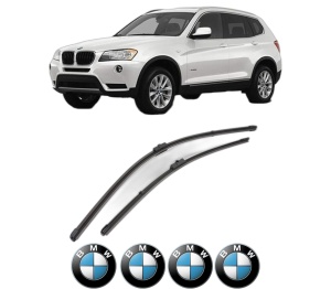 Set stergatoare BMW Seria X3 (F25) din 2010-2017, pentru parbriz auto, 2 bucati, Valeo Silencio Xtrm, din cauciuc siliconat rezistent, 4 Stickere Auto BMW Seria v37626
