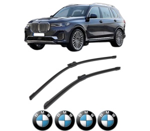 Set stergatoare BMW Seria X7 (G07) din 2019-2022, pentru parbriz auto, 2 bucati, Bosch Aerotwin, din cauciuc siliconat rezistent, 4 Stickere Auto BMW Seria v56181
