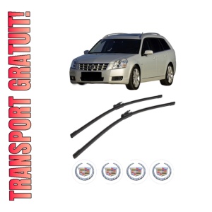 Set stergatoare CADILLAC BLS Wagon din 2007-2010, pentru parbriz auto, 2 bucati, Bosch Aerotwin, din cauciuc siliconat rezistent, 4 Stickere Auto CADILLAC