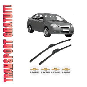Set stergatoare CHEVROLET AVEO / KALOS Hatchback (T250, T255) din 2006-2012, pentru parbriz auto, 2 bucati, Bosch Aerotwin Retrofit, din cauciuc siliconat rezistent, 4 Stickere Auto CHEVROLET
