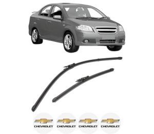 Set stergatoare CHEVROLET AVEO / KALOS Saloon (T250, T255) din 2005-2013, pentru parbriz auto, 2 bucati, Valeo Silencio Xtrm, din cauciuc siliconat rezistent, 4 Stickere Auto CHEVROLET v36426