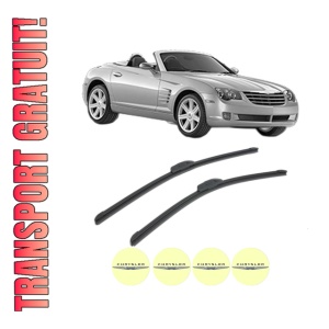 Set stergatoare CHRYSLER CROSSFIRE Roadster din 2004, pentru parbriz auto, 2 bucati, Bosch Aerotwin Retrofit, din cauciuc siliconat rezistent, 4 Stickere Auto CHRYSLER