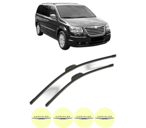 Set stergatoare CHRYSLER GRAND VOYAGER V (RT) din 2008, pentru parbriz auto, 2 bucati, Bosch Aerotwin Retrofit, din cauciuc siliconat rezistent, 4 Stickere Auto CHRYSLER v52641