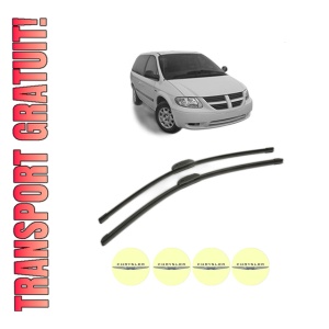 Set stergatoare CHRYSLER VOYAGER / GRAND VOYAGER IV (RG) din 2000-2004, pentru parbriz auto, 2 bucati, Bosch Aerotwin Retrofit, din cauciuc siliconat rezistent, 4 Stickere Auto CHRYSLER