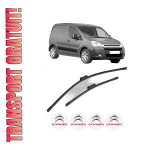 Set stergatoare CITROEN BERLINGO Box Body/MPV (B9) din 2008-2021, pentru parbriz auto, 2 bucati, Bosch Aerotwin, din cauciuc siliconat rezistent, 4 Stickere Auto CITROEN