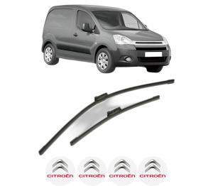Set stergatoare CITROEN BERLINGO Box Body/MPV (B9) din 2008-2021, pentru parbriz auto, 2 bucati, Bosch Aerotwin, din cauciuc siliconat rezistent, 4 Stickere Auto CITROEN v55041