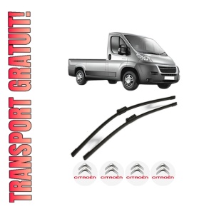Set stergatoare CITROEN JUMPER II Platform/Chassis din 2006-2023, pentru parbriz auto, 2 bucati, Bosch Aerotwin, din cauciuc siliconat rezistent, 4 Stickere Auto CITROEN