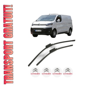 Set stergatoare CITROEN JUMPY III Van (V_) din 2016-2024, pentru parbriz auto, 2 bucati, Bosch Aerotwin, din cauciuc siliconat rezistent, 4 Stickere Auto CITROEN