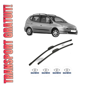 Set stergatoare DAEWOO TACUMA / REZZO (U100) din 2000-2001, pentru parbriz auto, 2 bucati, Bosch Aerotwin Retrofit, din cauciuc siliconat rezistent, 4 Stickere Auto DAEWOO