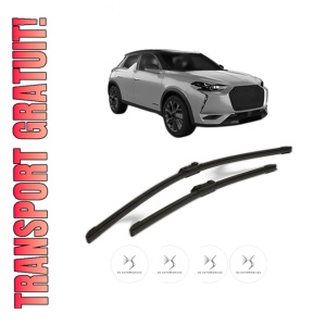 Set stergatoare DS DS 3 / DS 3 CROSSBACK (UR_, UC_, UJ_) din 2019-2024, pentru parbriz auto, 2 bucati, Bosch Aerotwin, din cauciuc siliconat rezistent, 4 Stickere Auto DS