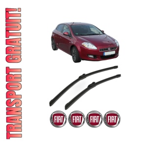 Set stergatoare FIAT BRAVO II (198_) din 2006-2014, pentru parbriz auto, 2 bucati, Bosch Aerotwin, din cauciuc siliconat rezistent, 4 Stickere Auto FIAT