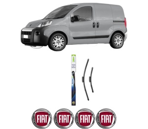 Set stergatoare FIAT FIORINO Box Body/MPV (225_) din 2007-2015, pentru parbriz auto, 2 bucati, Valeo Silencio Xtrm, din cauciuc siliconat rezistent, 4 Stickere Auto FIAT v37926