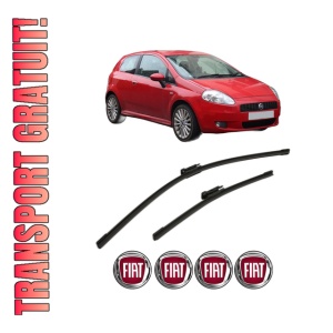 Set stergatoare FIAT GRANDE PUNTO (199_) din 2005-2015, pentru parbriz auto, 2 bucati, Bosch Aerotwin Multi, din cauciuc siliconat rezistent, 4 Stickere Auto FIAT