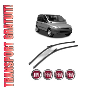 Set stergatoare FIAT MULTIPLA (186_) din 1999-2010, pentru parbriz auto, 2 bucati, Valeo Silencio Xtrm, din cauciuc siliconat rezistent, 4 Stickere Auto FIAT