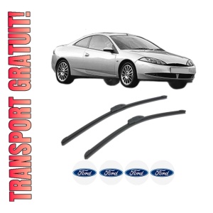 Set stergatoare FORD COUGAR (EC_) din 1998-2000, pentru parbriz auto, 2 bucati, Bosch Aerotwin Retrofit, din cauciuc siliconat rezistent, 4 Stickere Auto FORD