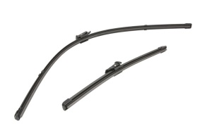 Set stergatoare FORD FIESTA VII (HJ, HF) din 2017-2022, pentru parbriz auto, 2 bucati, Valeo Silencio, din cauciuc siliconat rezistent, 4 Stickere Auto FORD v34927