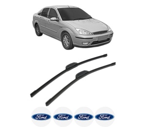 Set stergatoare FORD FOCUS I Saloon (DFW) din 1999-2002, pentru parbriz auto, 2 bucati, Bosch Aerotwin Retrofit, din cauciuc siliconat rezistent, 4 Stickere Auto FORD v47181