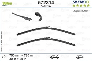 Set stergatoare FORD GALAXY MK III VAN (CK) din 2019, pentru parbriz auto, 2 bucati, Valeo Silencio AquaBlade, din cauciuc siliconat rezistent, 4 Stickere Auto FORD v40723