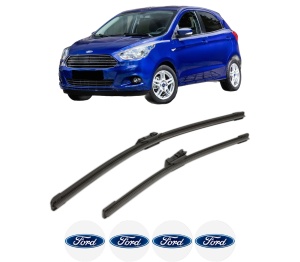 Set stergatoare FORD KA+ III (UK, FK) din 2016-2018, pentru parbriz auto, 2 bucati, Bosch Aerotwin, din cauciuc siliconat rezistent, 4 Stickere Auto FORD v49676