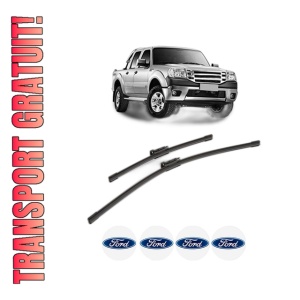 Set stergatoare FORD RANGER (TKE) din 2011-2019, pentru parbriz auto, 2 bucati, Bosch Aerotwin, din cauciuc siliconat rezistent, 4 Stickere Auto FORD
