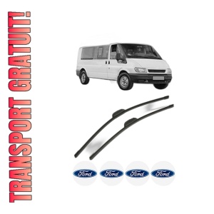 Set stergatoare FORD TRANSIT Bus (FD_ _, FB_ _, FS_ _, FZ_ _, FC_ _) din 2000-2011, pentru parbriz auto, 2 bucati, Bosch Aerotwin Retrofit, din cauciuc siliconat rezistent, 4 Stickere Auto FORD