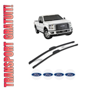 Set stergatoare FORD USA F-150 Crew Cab Pickup din 2003-2008, pentru parbriz auto, 2 bucati, Bosch Aerotwin Retrofit, din cauciuc siliconat rezistent, 4 Stickere Auto FORD USA