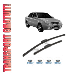 Set stergatoare GEELY CK din 2005, pentru parbriz auto, 2 bucati, Bosch Aerotwin Retrofit, din cauciuc siliconat rezistent, 4 Stickere Auto GEELY