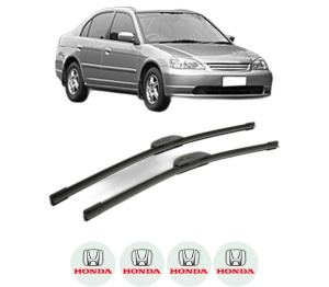 Set stergatoare HONDA CIVIC VII Saloon (ES, ET) din 2000-2003, pentru parbriz auto, 2 bucati, Bosch Aerotwin Retrofit, din cauciuc siliconat rezistent, 4 Stickere Auto HONDA v48526