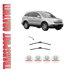 Set stergatoare HONDA CR-V III (RE_) din 2006-2009, pentru parbriz auto, 2 bucati, Valeo Silencio, din cauciuc siliconat rezistent, 4 Stickere Auto HONDA