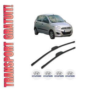 Set stergatoare HYUNDAI i10 I (PA) din 2007-2011, pentru parbriz auto, 2 bucati, Bosch Aerotwin Retrofit, din cauciuc siliconat rezistent, 4 Stickere Auto HYUNDAI