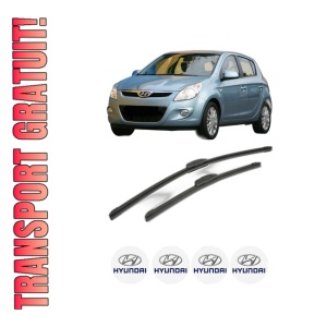 Set stergatoare HYUNDAI i20 I (PB, PBT) din 2008-2015, pentru parbriz auto, 2 bucati, Bosch Aerotwin Retrofit, din cauciuc siliconat rezistent, 4 Stickere Auto HYUNDAI