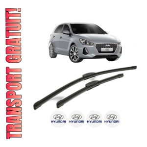 Set stergatoare HYUNDAI i30 Hatchback Van (PDE) din 2016-2020, pentru parbriz auto, 2 bucati, Bosch Aerotwin Retrofit, din cauciuc siliconat rezistent, 4 Stickere Auto HYUNDAI