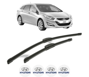 Set stergatoare HYUNDAI i40 I CW (VF) din 2011-2019, pentru parbriz auto, 2 bucati, Bosch Aerotwin Retrofit, din cauciuc siliconat rezistent, 4 Stickere Auto HYUNDAI v44741