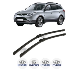 Set stergatoare HYUNDAI ix55 din 2008-2011, pentru parbriz auto, 2 bucati, Bosch Aerotwin, din cauciuc siliconat rezistent, 4 Stickere Auto HYUNDAI v55281
